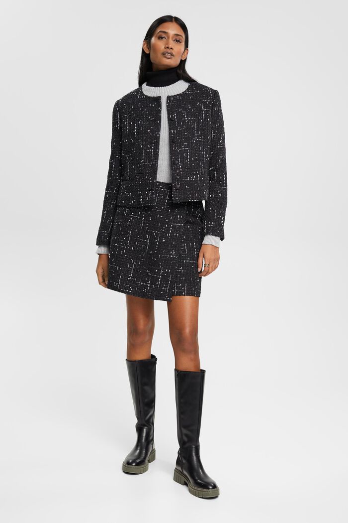 Bouclé-Jacke im Cropped-Design