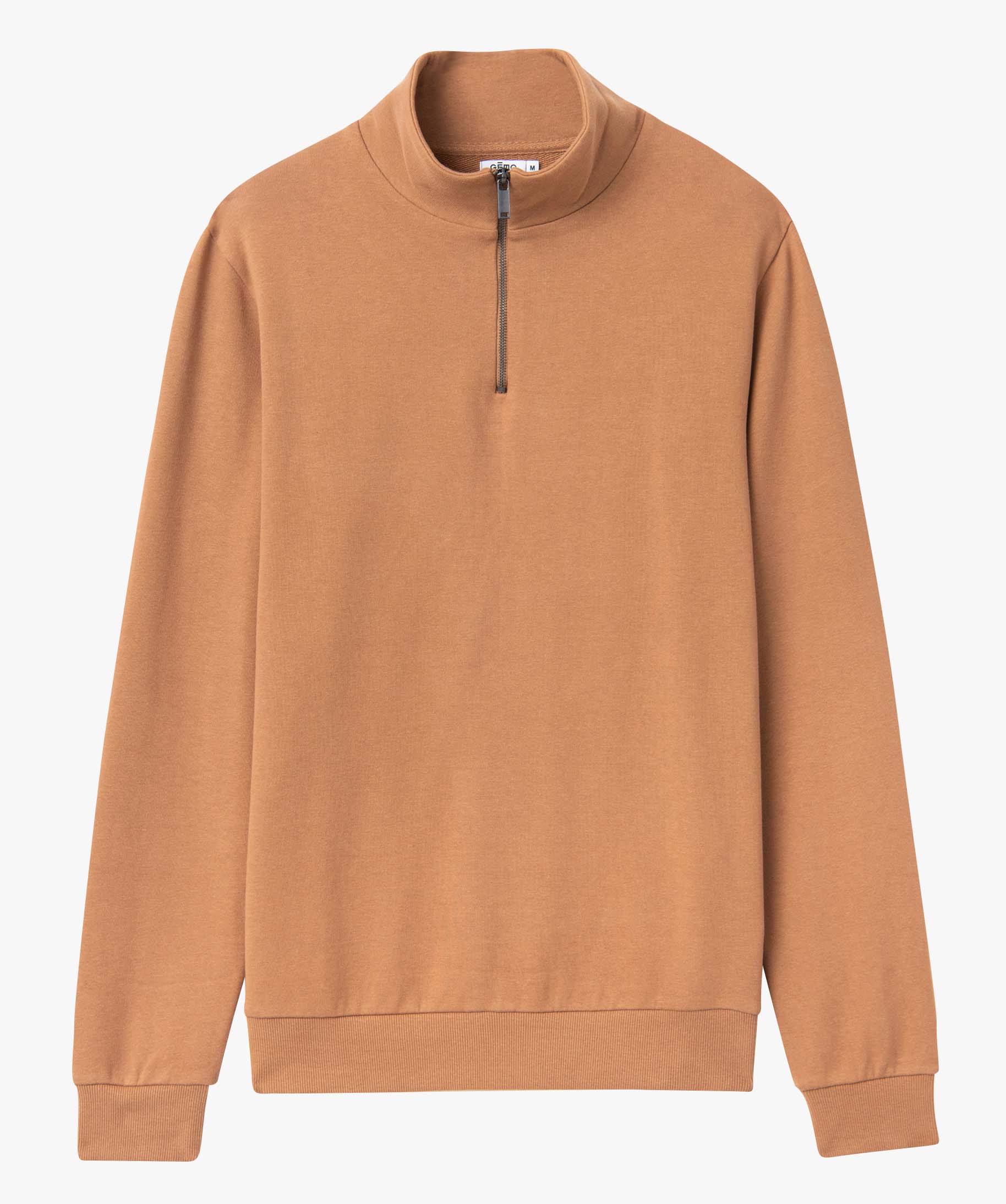 Sweat homme avec col zippé marron | GEMO