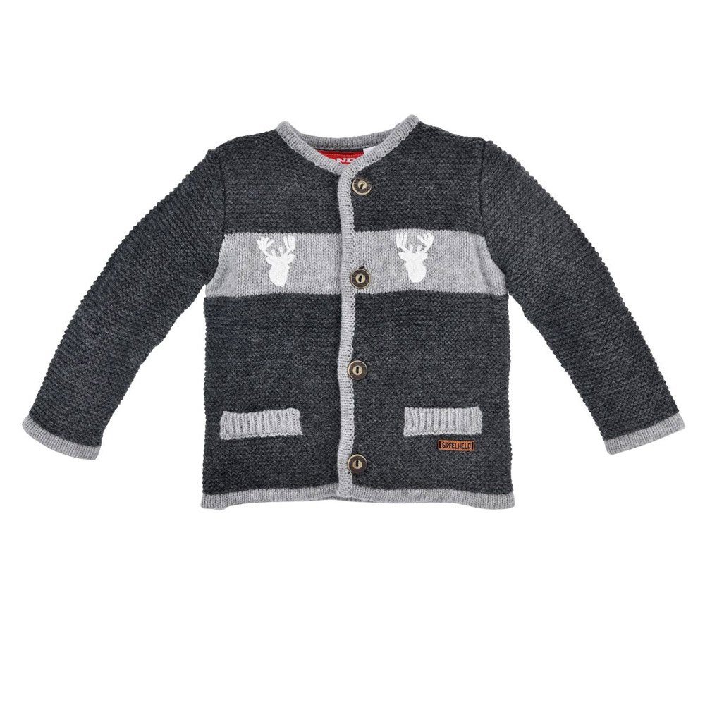 BONDI Trachtenweste BONDI Jungen Strickjacke 'Lausbub' 91583, Anthraz