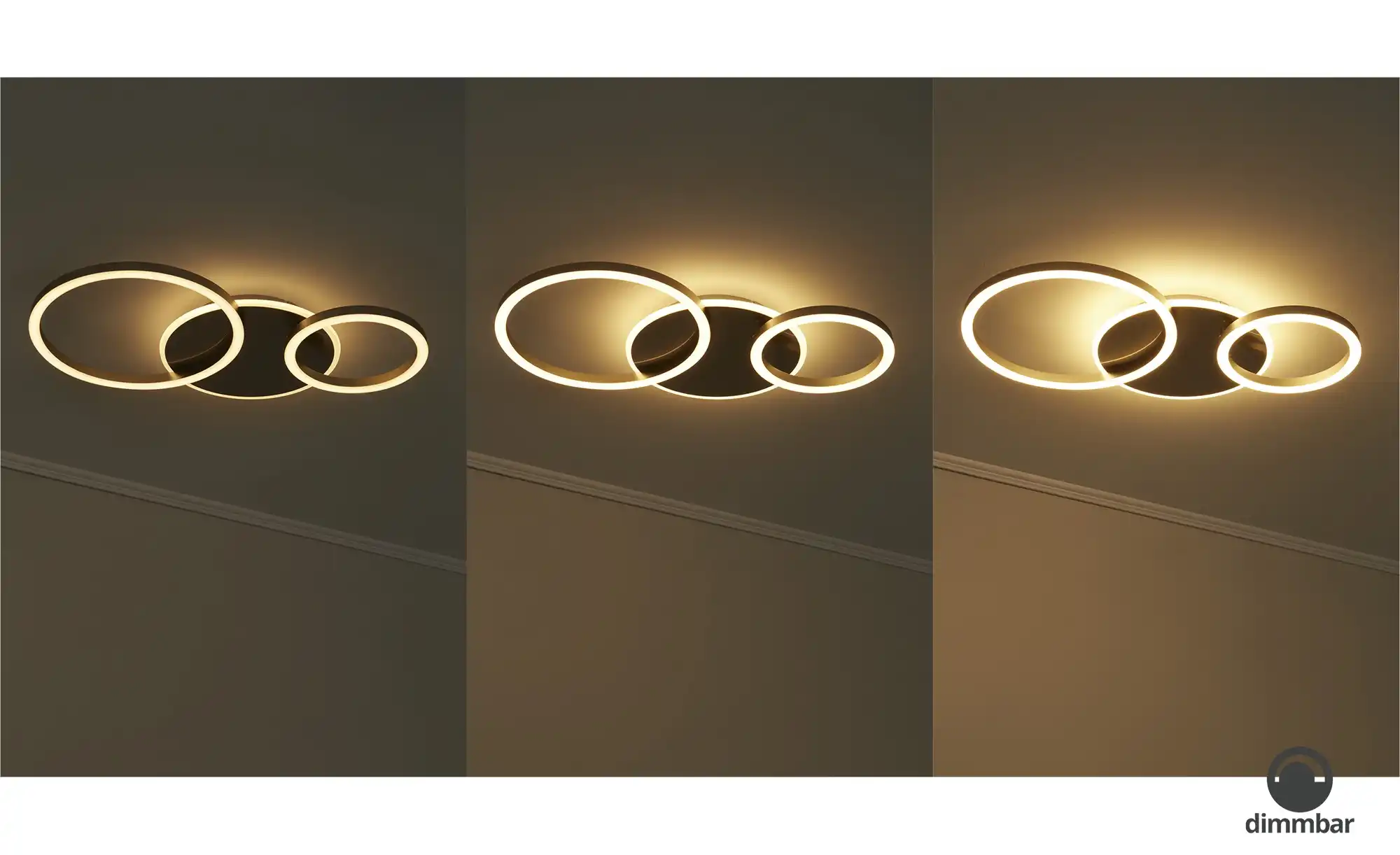 KHG LED-Deckenleuchte,3-flammig, geometrisch, Nickel-matt