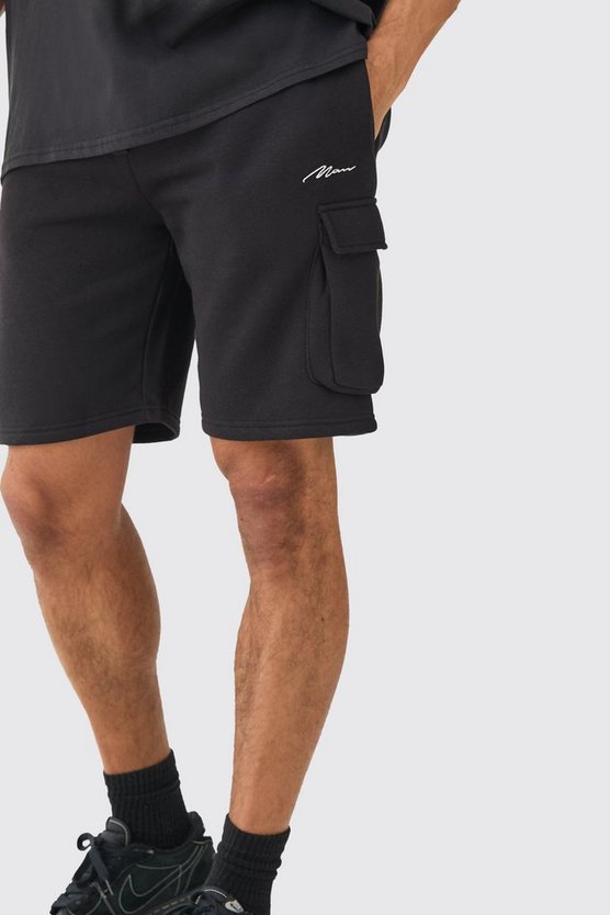 Lockere mittellang Man Signature Cargo-Shorts