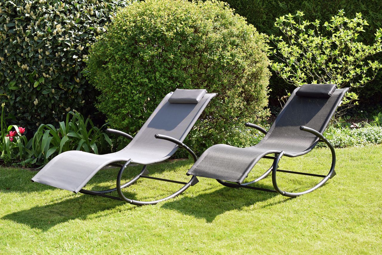CHILLROI Schaukelgartenstuhl grau