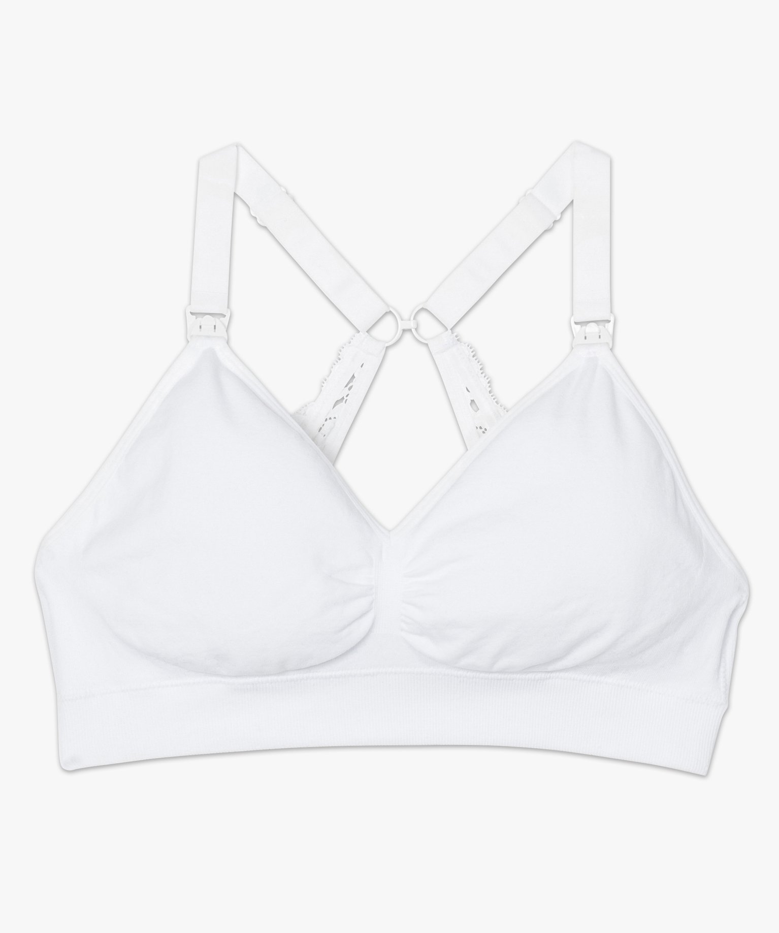 Soutien-gorge d’allaitement avec dos modulable en dentelle ecru | GEMO