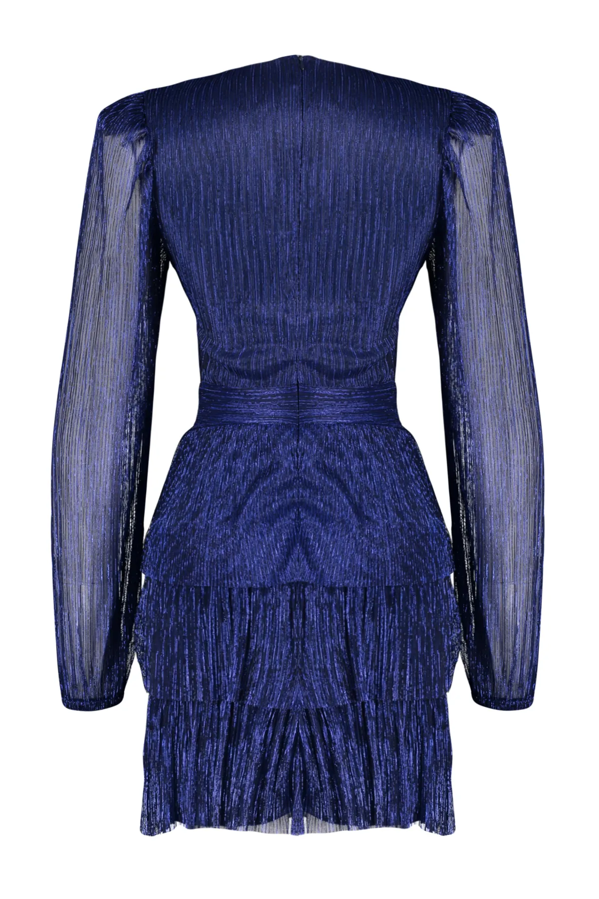 Trendyol Collection  Marineblaues, glitzerndes, elegantes Abendkleid mit Ausschnitten/Fensterdetail TPRAW24EL00214