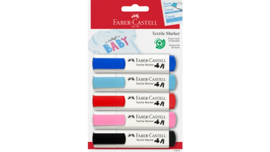 FABER-CASTELL Textile Marker 5er Set Baby