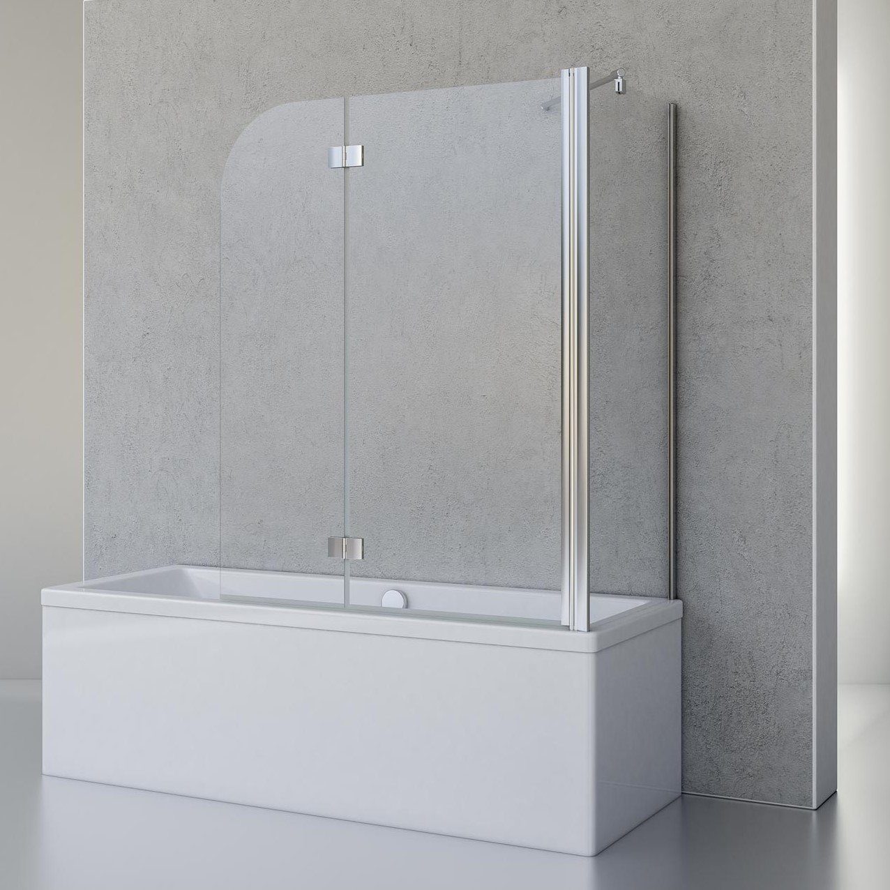 Schulte Badewannenaufsatz Angle, 5 mm Sicherheitsglas, BxH: 112 x 142 cm, 2-tlg. + Festelement