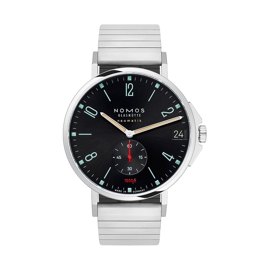 Nomos Glashütte Herrenuhr Tangente Sport neomatik 42 Datum blauschwarz