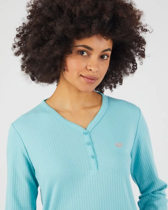 Pyjama maille interlock côtelée douce et souple
