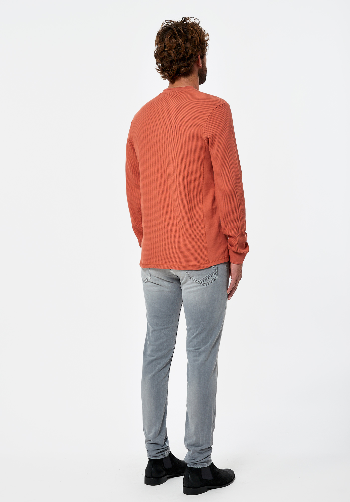 SAFLE  Pull orange Homme en 100% coton