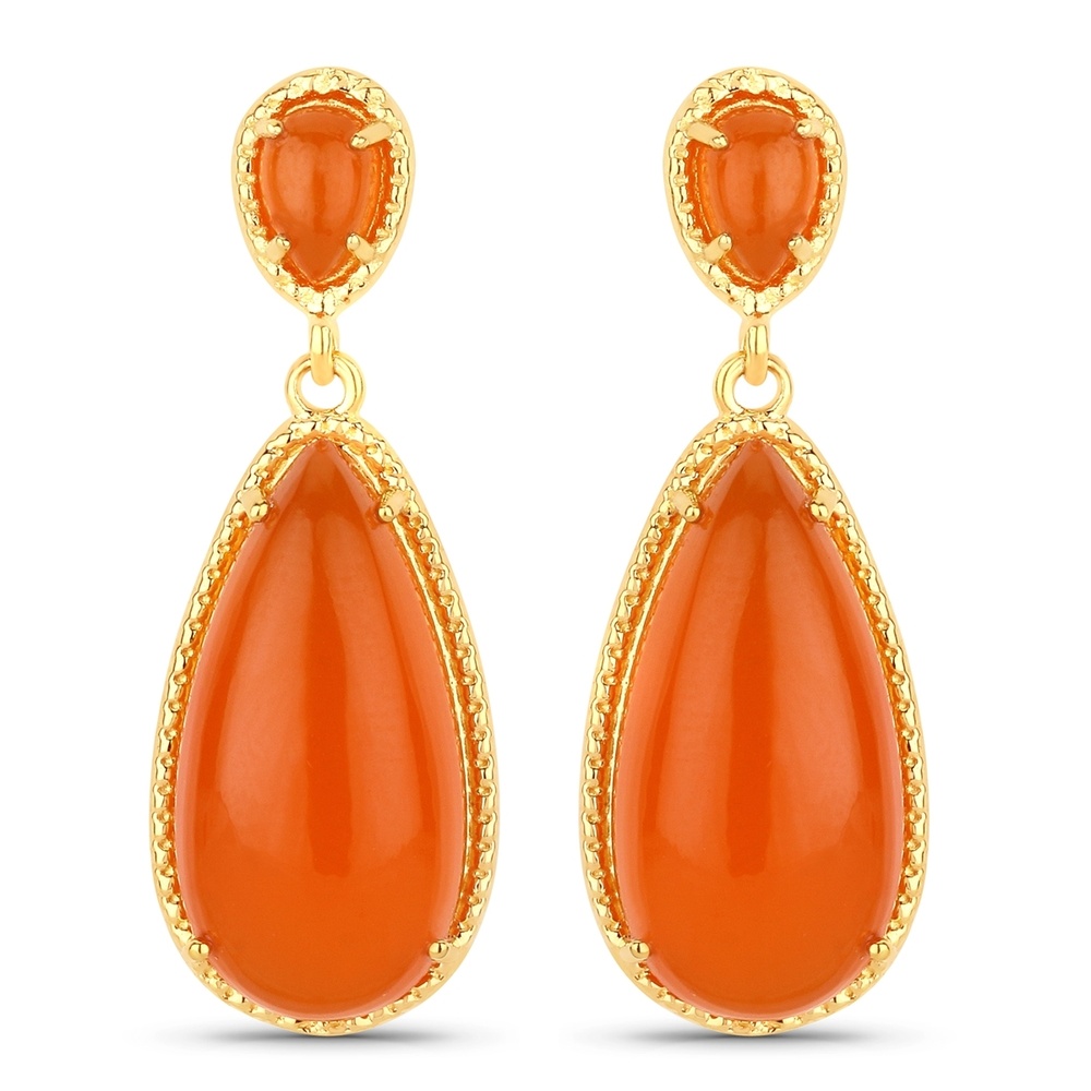 Rafaela Donata Boucles doreilles Argent sterling Cornaline en Or jaune Bijoux