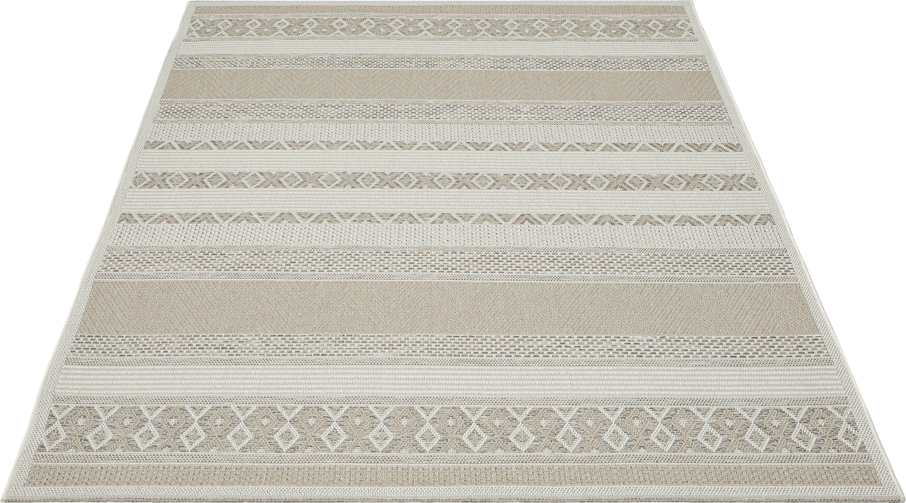 Teppich Calgary - robuster Outdoor Teppich, auch für Küche oder Esszimmer, the carpet, Rechteck, Boho-Style, Außenbereich, Innenbereich, Vintage-Optik