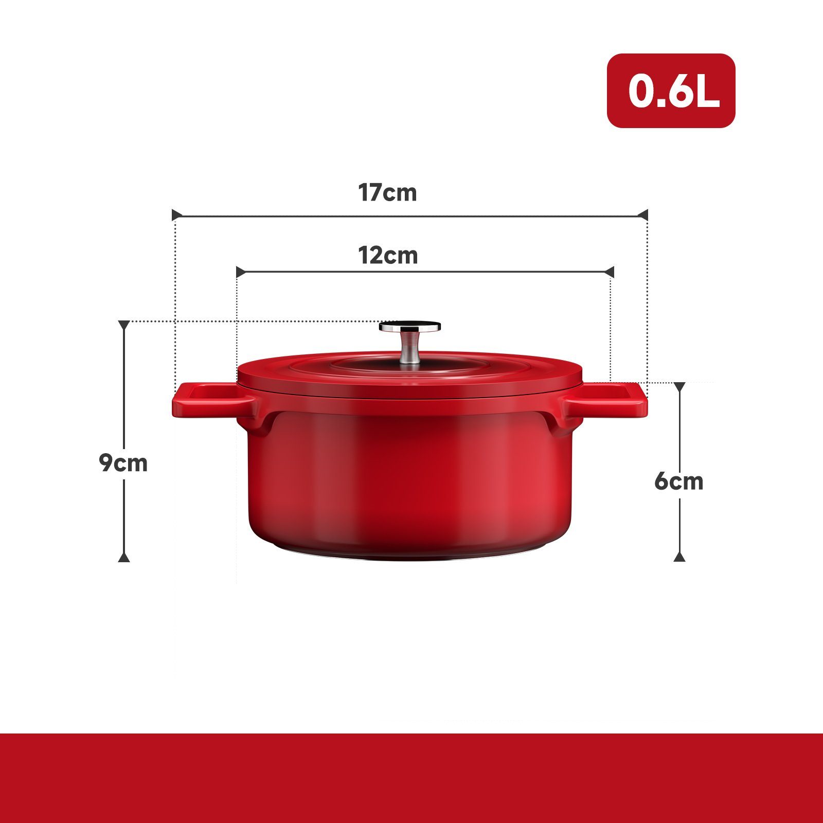 HOMELUX Bratentopf 12/20/24/28 cm Topf Induktions Kochtöpfe mit Deckel, Aluminium, für alle Herdarten