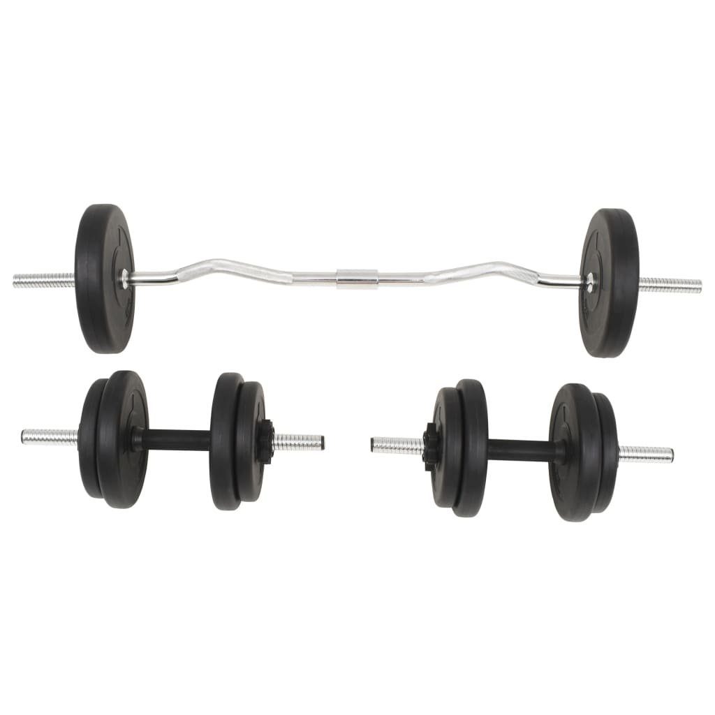 vidaXL Hantel-Set Langhantel- und Kurzhantelset 30 kg