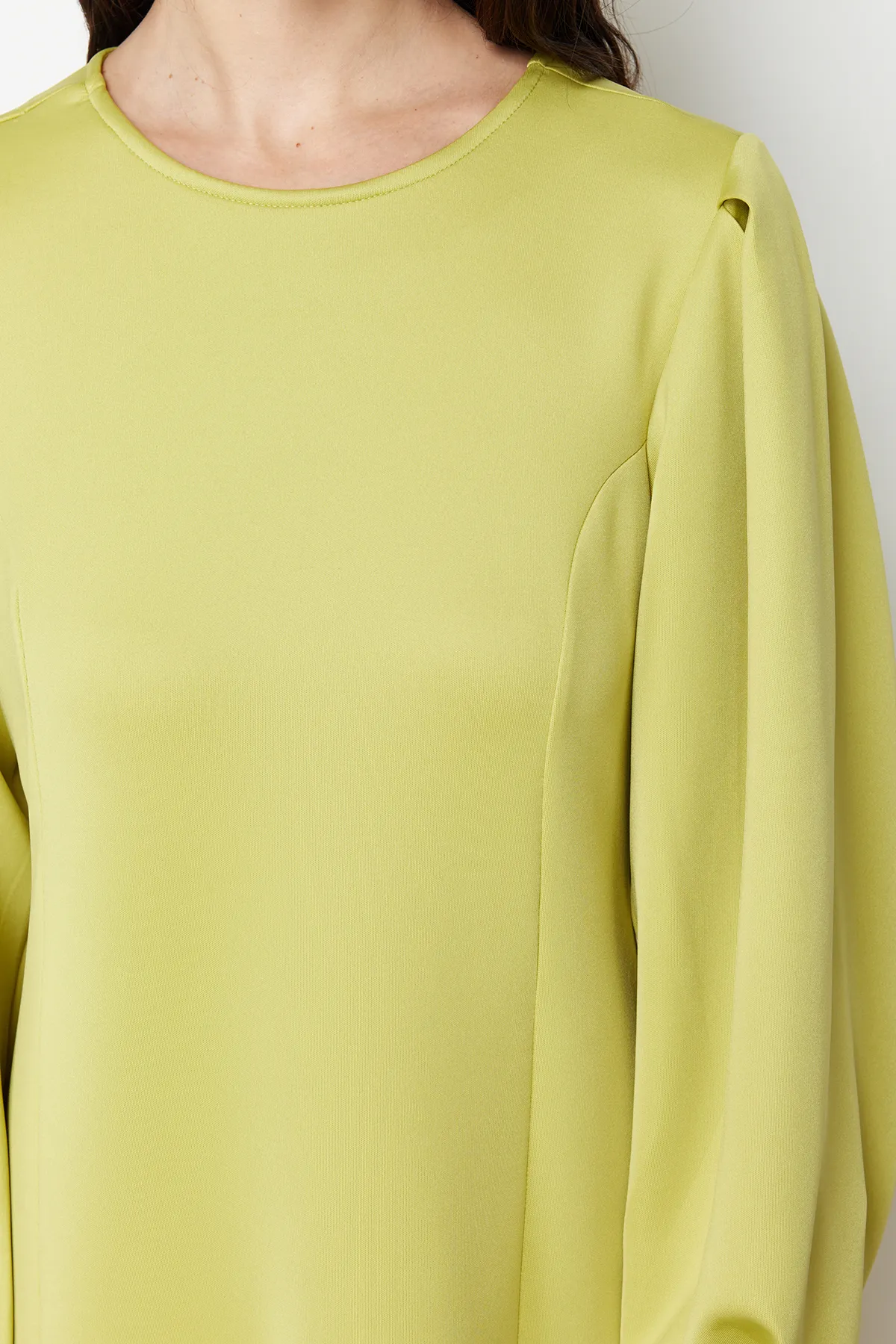 Trendyol Modest  Ölgrünes Scuba-A-Linien-Kleid - TCTSS24EB00110