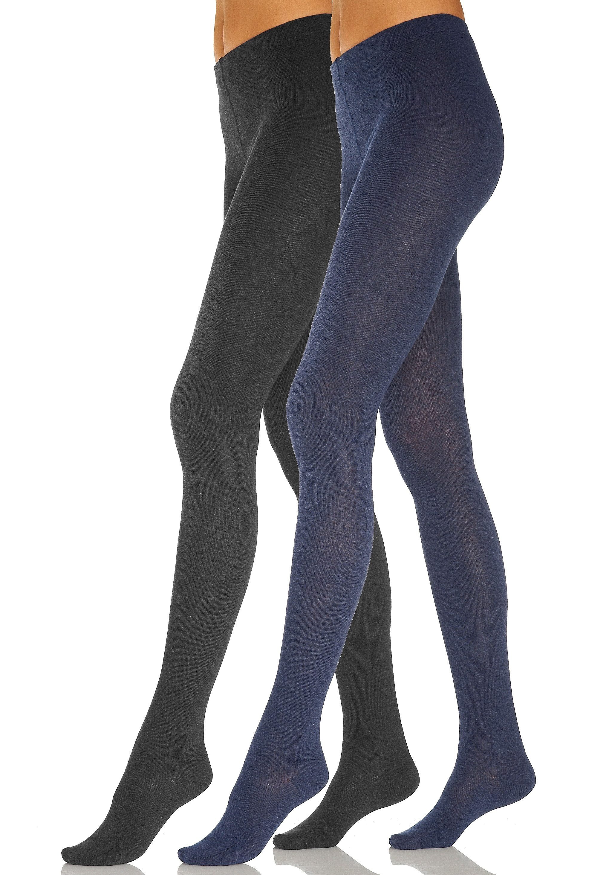 Rogo Strumpfhose (Packung 2 St) glatt gestrickt