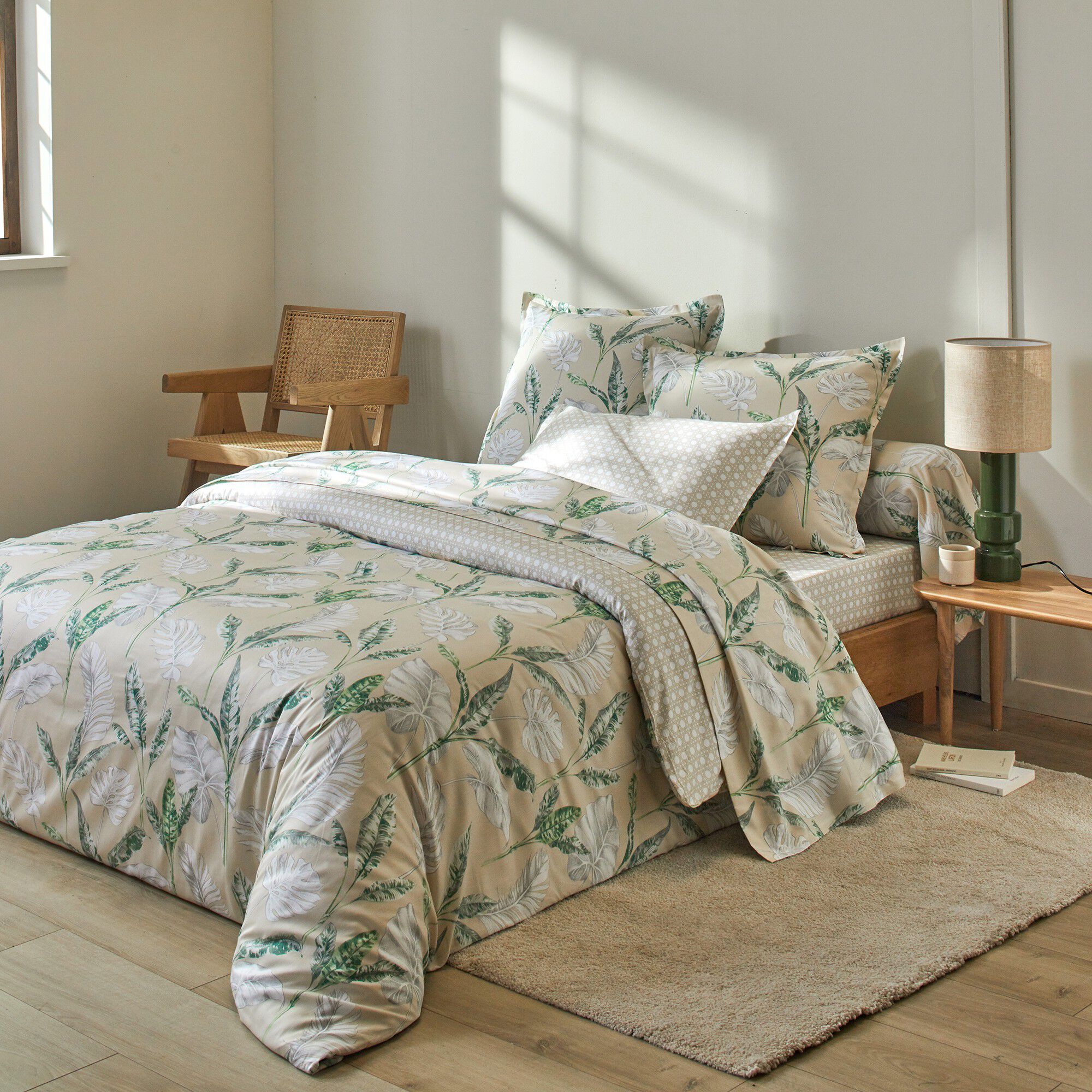 Linge de lit Voyage satin de coton imprimé