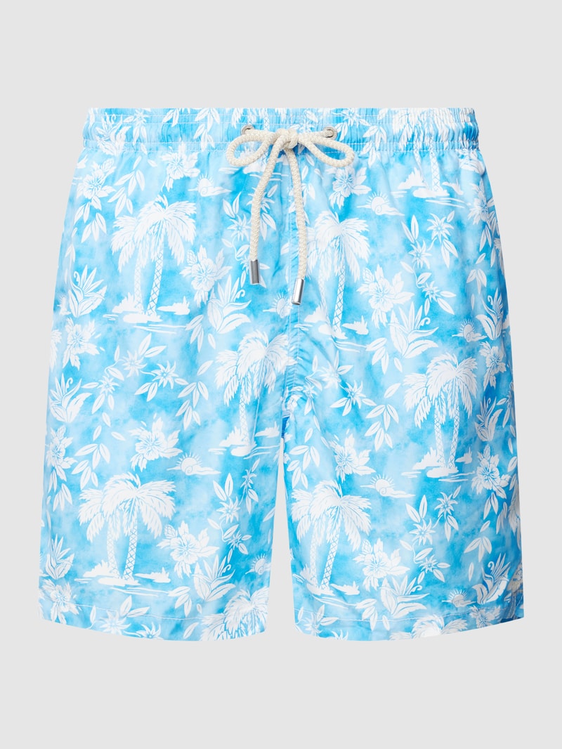 Badehose mit Allover-Print Modell 'LIGHTING' in blau