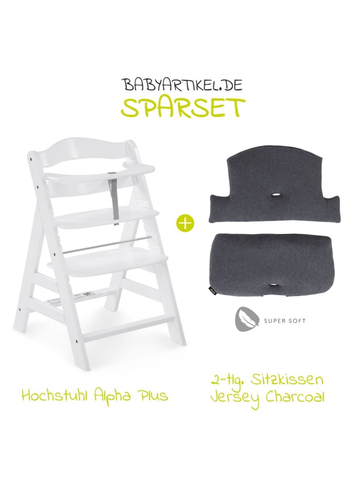 Hauck Hochstuhl Alpha Plus White - im Sparset inkl. in weiss,schwarz günstig kaufen onesize