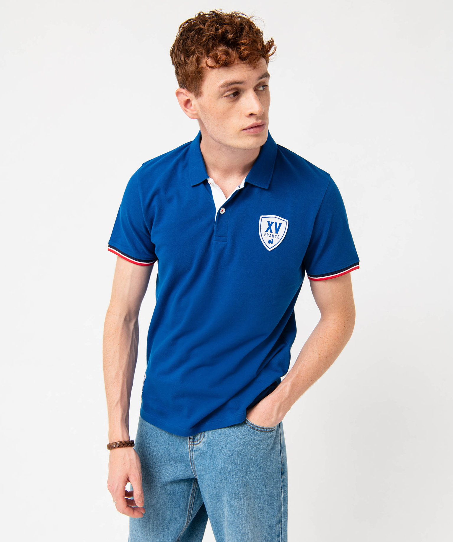 Polo de rugby à manches courtes homme - France Rugby bleu | GEMO