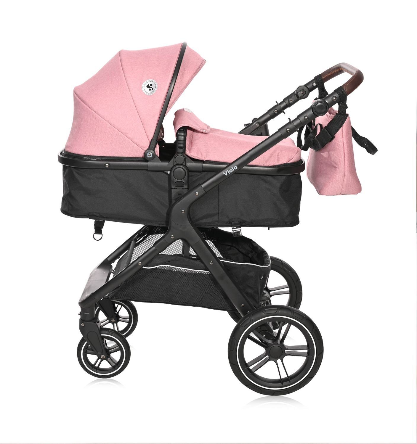 Lorelli Kombi-Kinderwagen Kombikinderwagen 2 in 1 Viola, bis 22 kg, Sportsitz umbaubar Wickeltasche