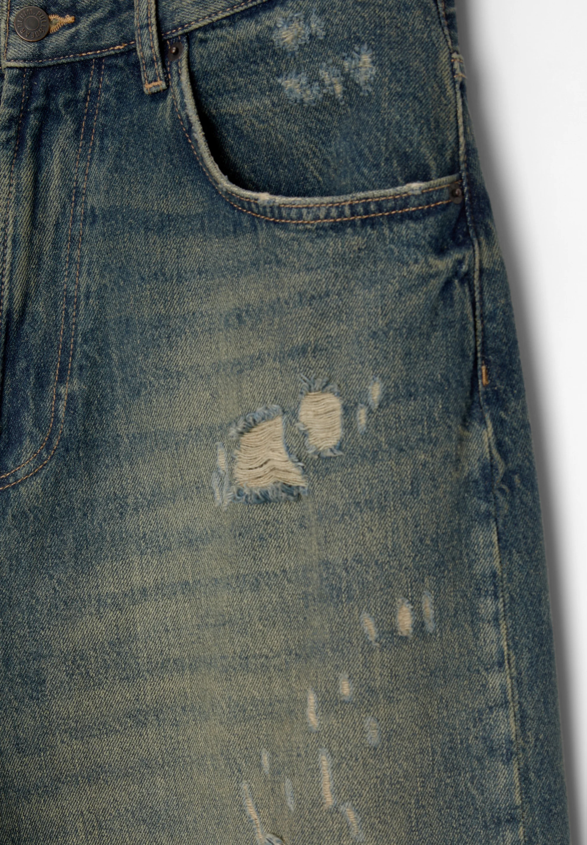 PULL&BEAR SUPER BAGGY - Vaqueros pitillo
