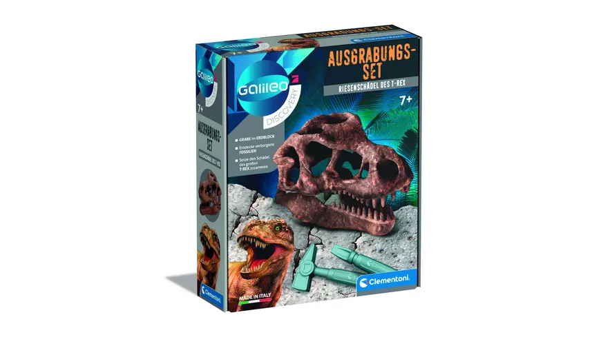 Clementoni - Galileo Ausgrabungs-Set Riesenschädel des T-Rex