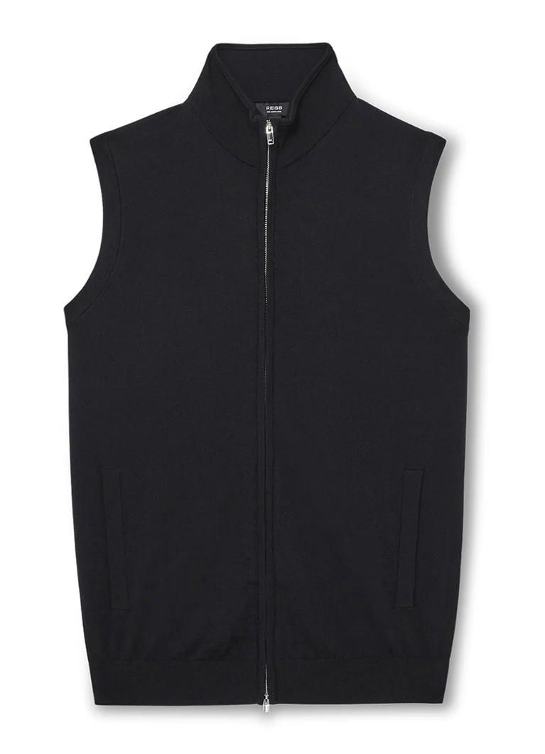 Vestă Reiss Leeds din lână tricotată fin