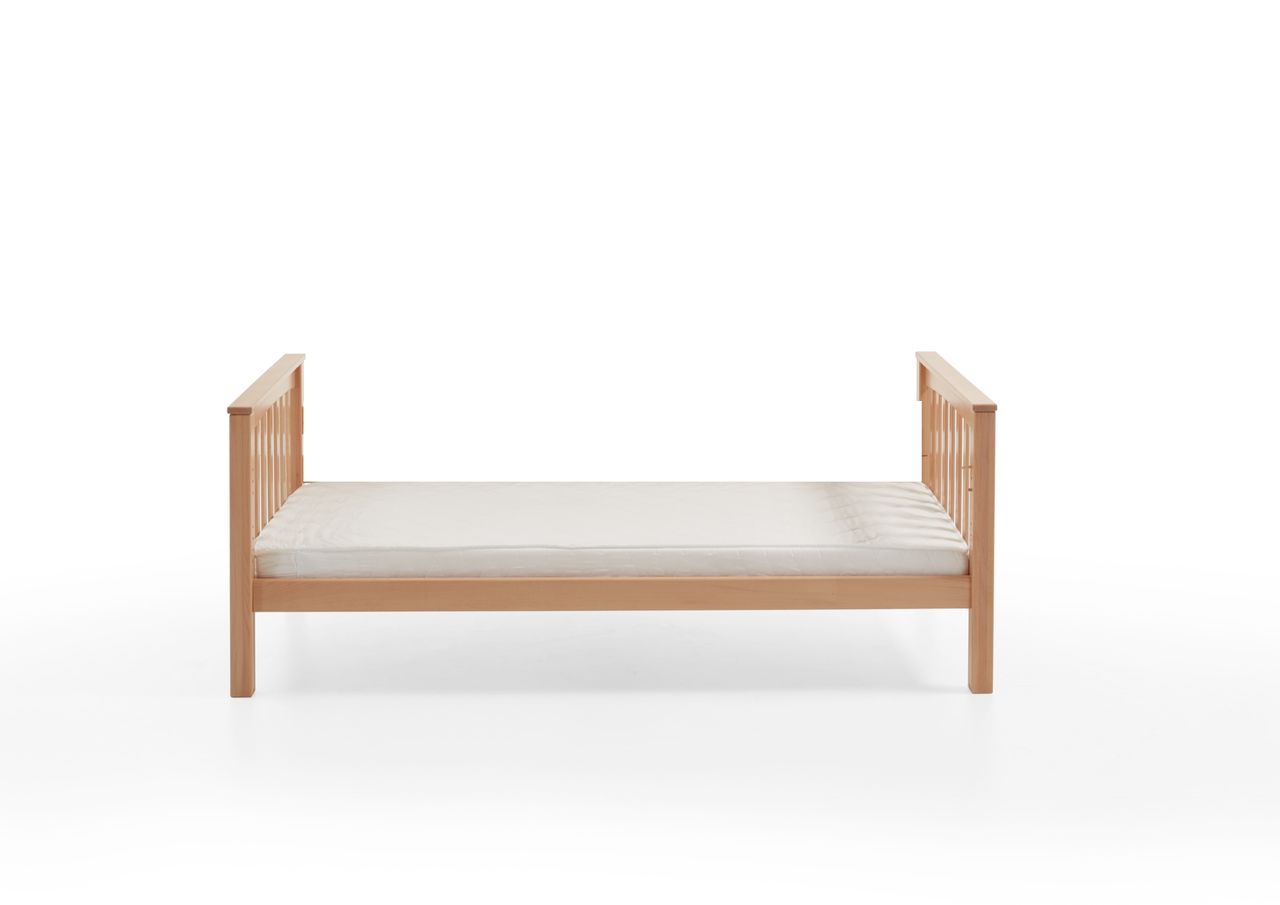 Relita Einzelbett Kick 90 x 200 cm Liegefläche mit Lattenrost, Buche massiv natur lackiert