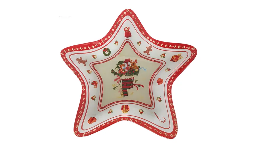 TRENDSHOP Weihnachtsteller Stern