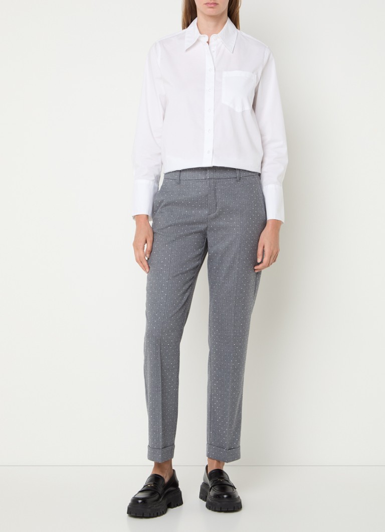 Rosner May mid waist slim fit chino with rhinestones