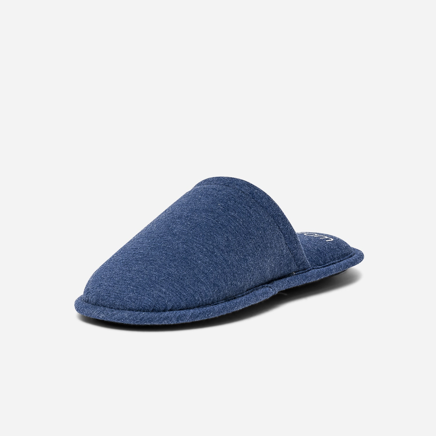 Chausson-mule bleu en textile