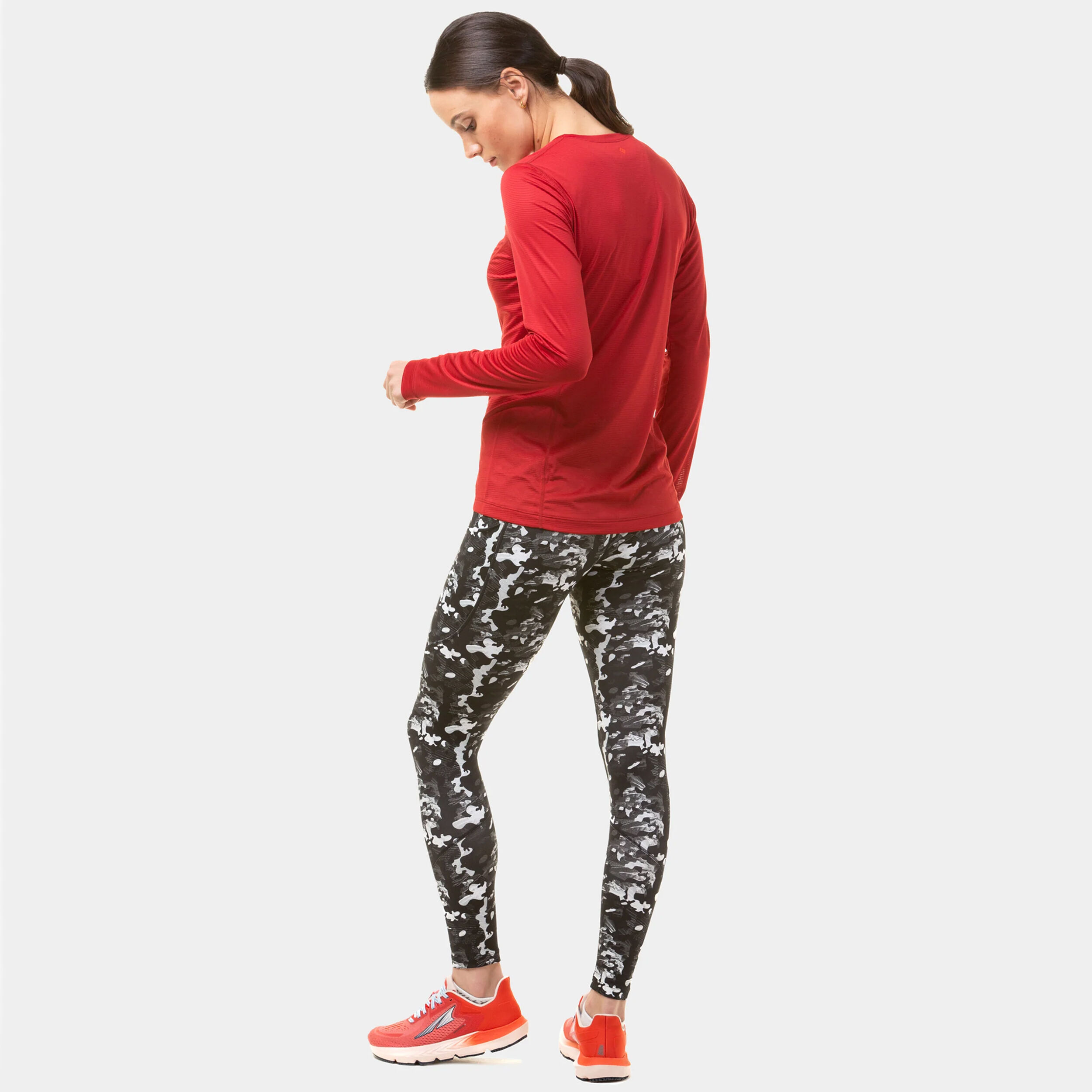 Tech Longsleeve Laufshirt Damen - Rot