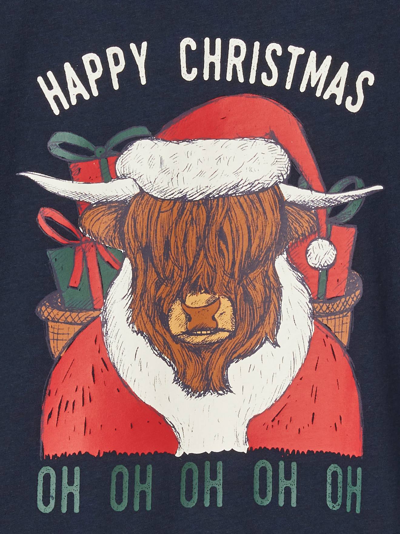 T-shirt de Noël garçon motif animal ludique encre