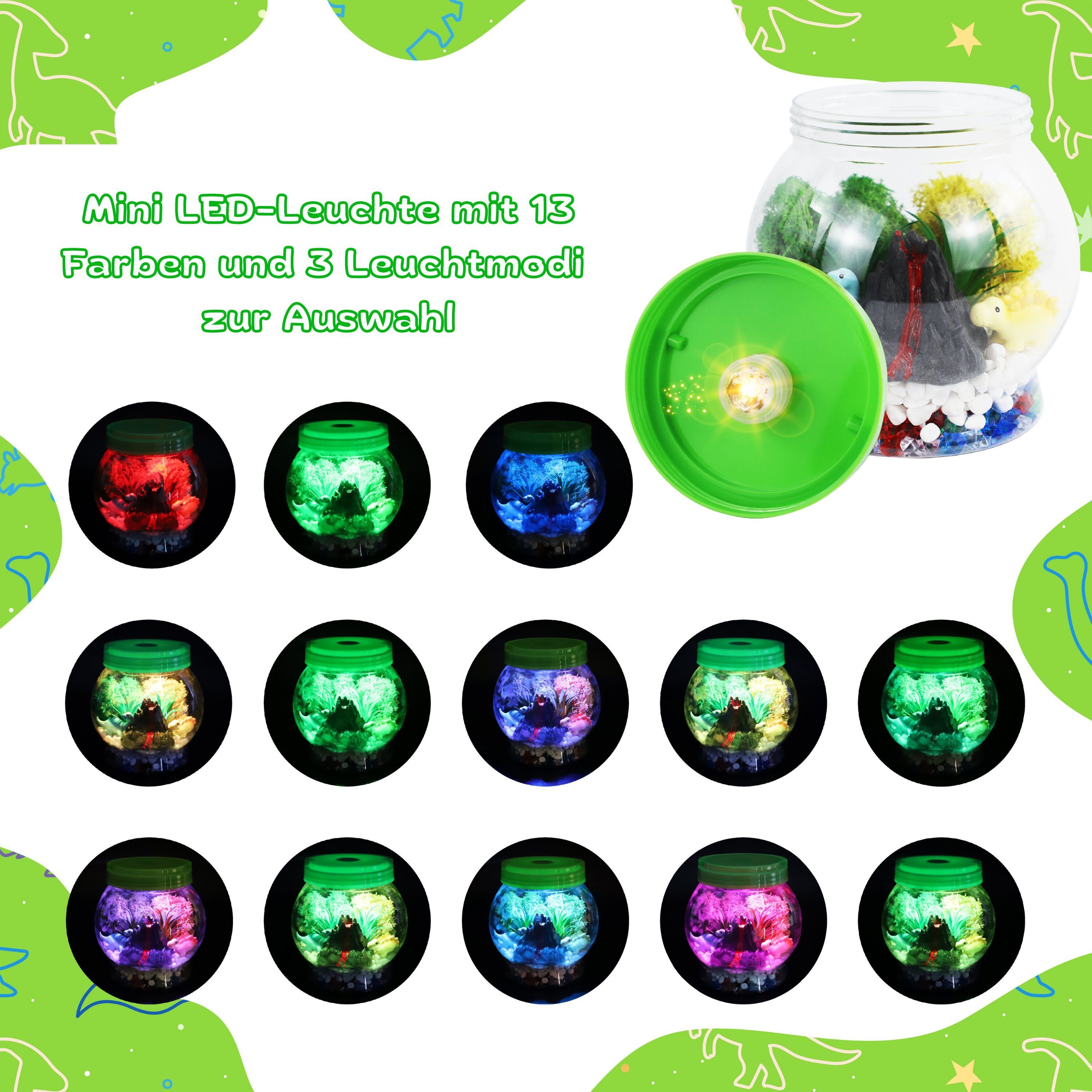 Coradoma Kreativset Terrarium Kit für Kinder DIY Bastelset mit Nachtlicht Lampe Deko, Junge und Mädchen Geschenke