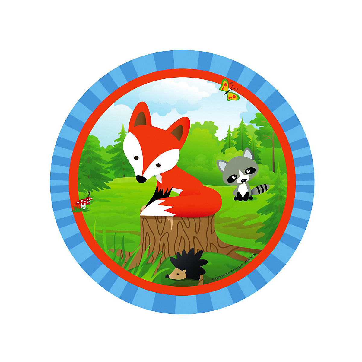 8 Papp-Teller (Ø 23 cm) Kleiner Fuchs