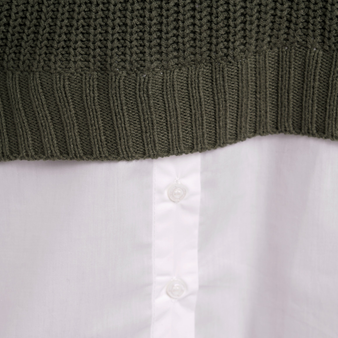 Damen Strickpullunder mit Bluseneinsatz