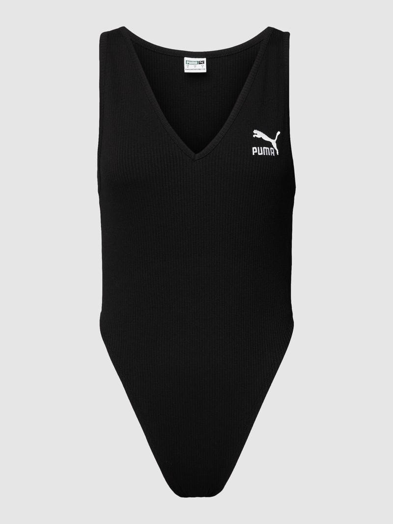 Body mit Logo-Stitching Modell 'Classics Ribbed Bodysuit' in schwarz