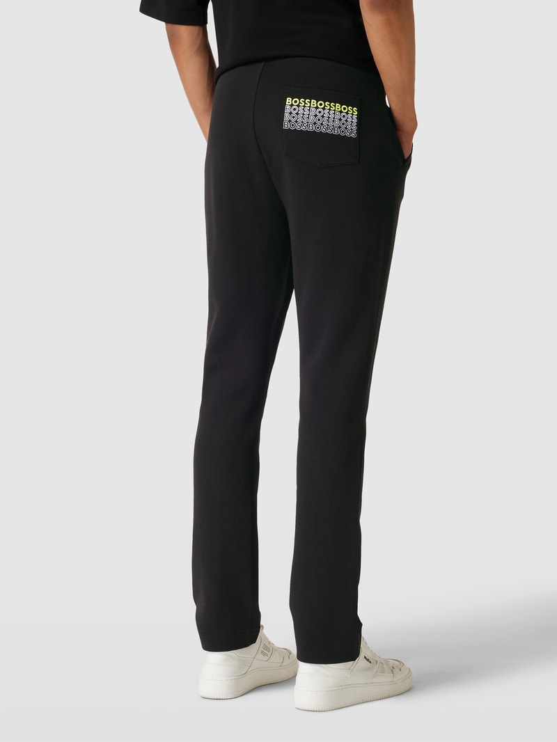 Sweatpants mit Label-Stitching Modell 'Hadim' in schwarz