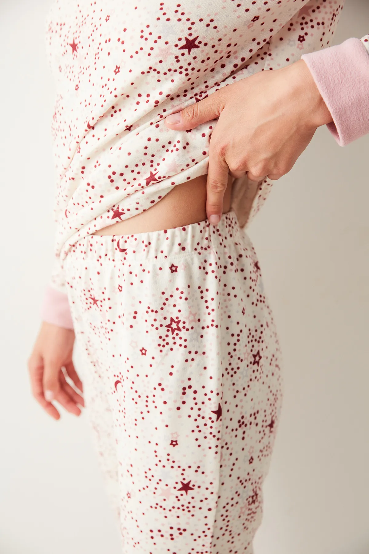 Penti  Ecrufarbenes Galaxy-Thermohosen-Pyjama-Set