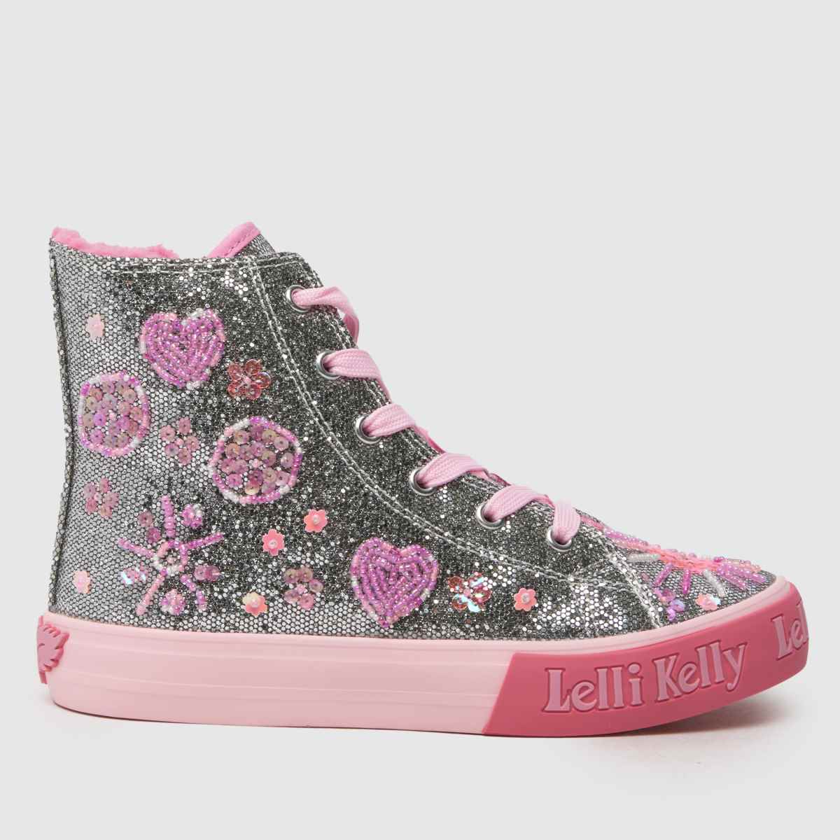 Lelli Kelly silverfärgade Dafne mid flickor juniorsneakers