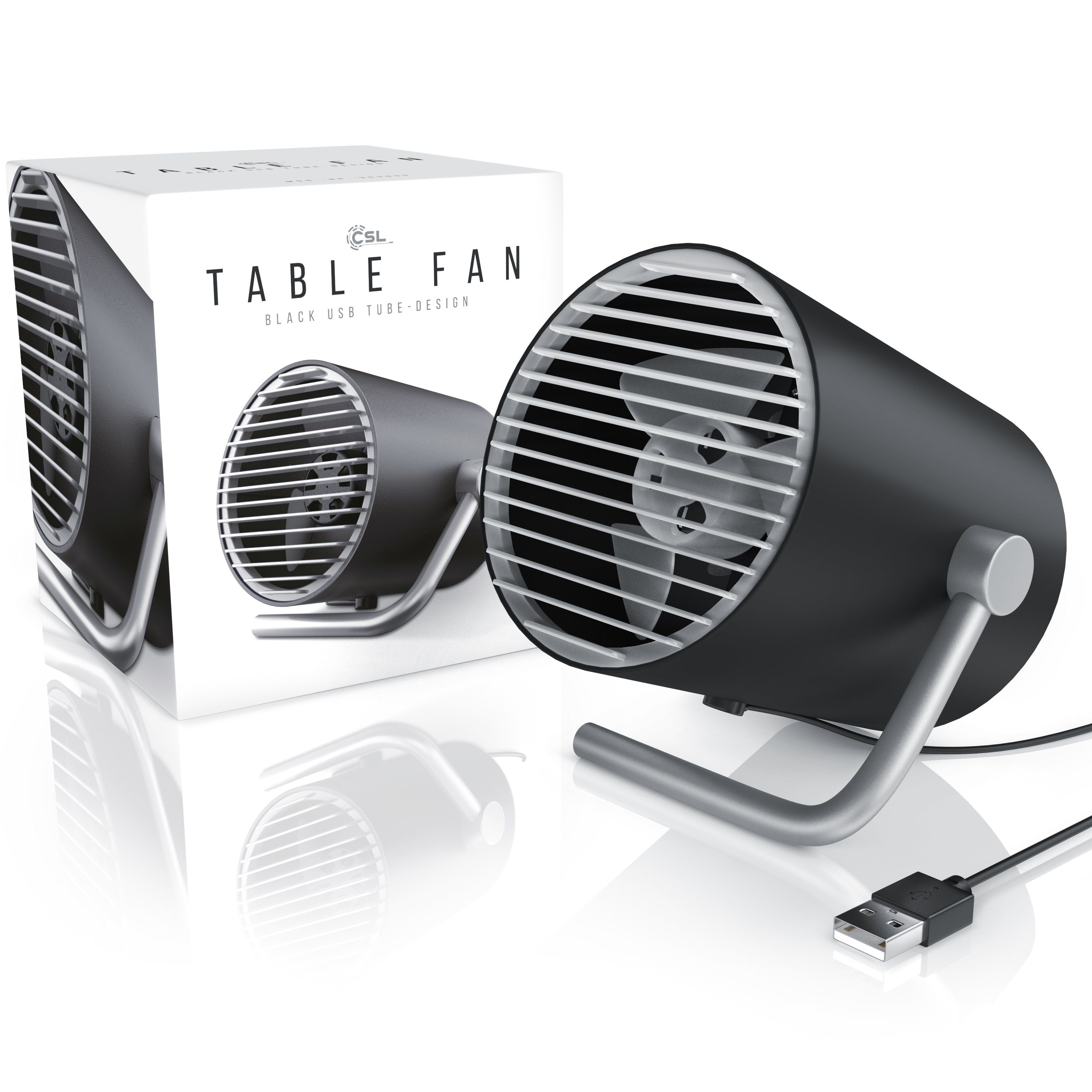 CSL Mini USB-Ventilator, 2 Geschwindigkeitsstufen, Leises Betriebsgeräusch, 30° Neigungswinkel