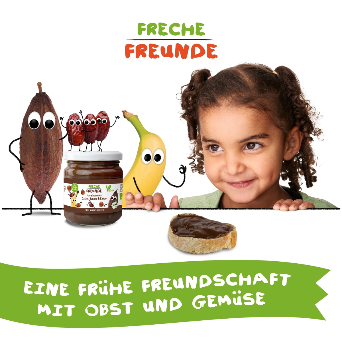 Haselnussmus Datteln, Banane & Kakao, ab 3 Jahren, 180 g