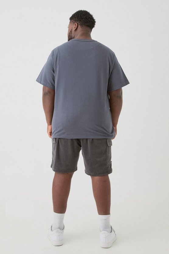 Plus Velour Cargo-Shorts mit elastischem Bund