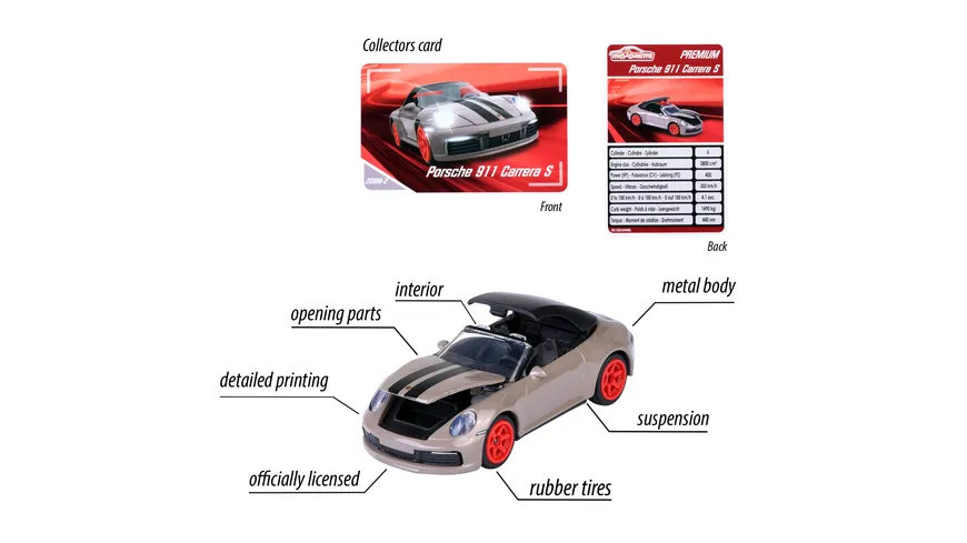 Majorette - Prem. Porsche 911 Carrera S Cabriolet