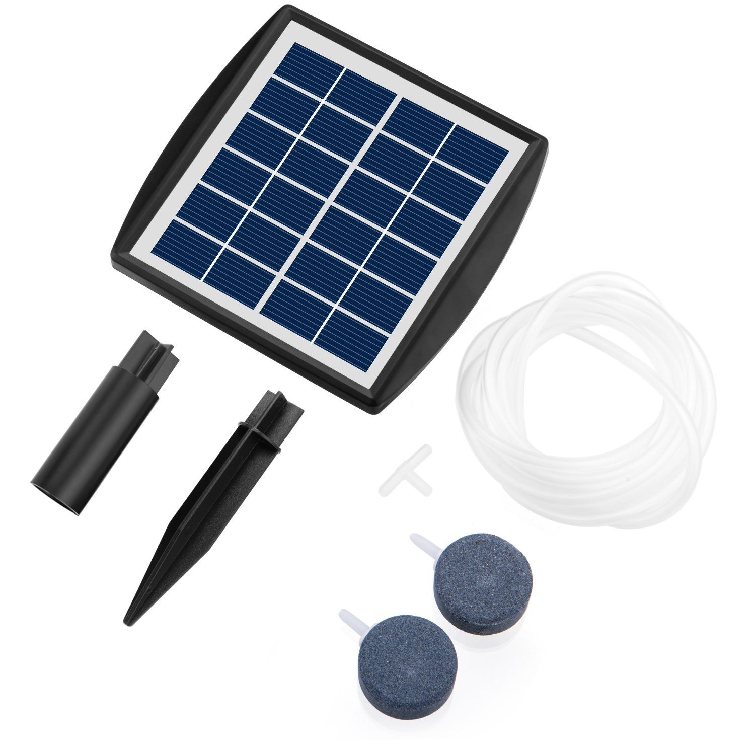 Dedom Solarpumpe Solar-Teichbelüfter, Solar-Sauerstoffpumpen, Springbrunnen-Luftpumpe, Sauerstoffpumpe für kleine Gartenteiche und Fischbecken