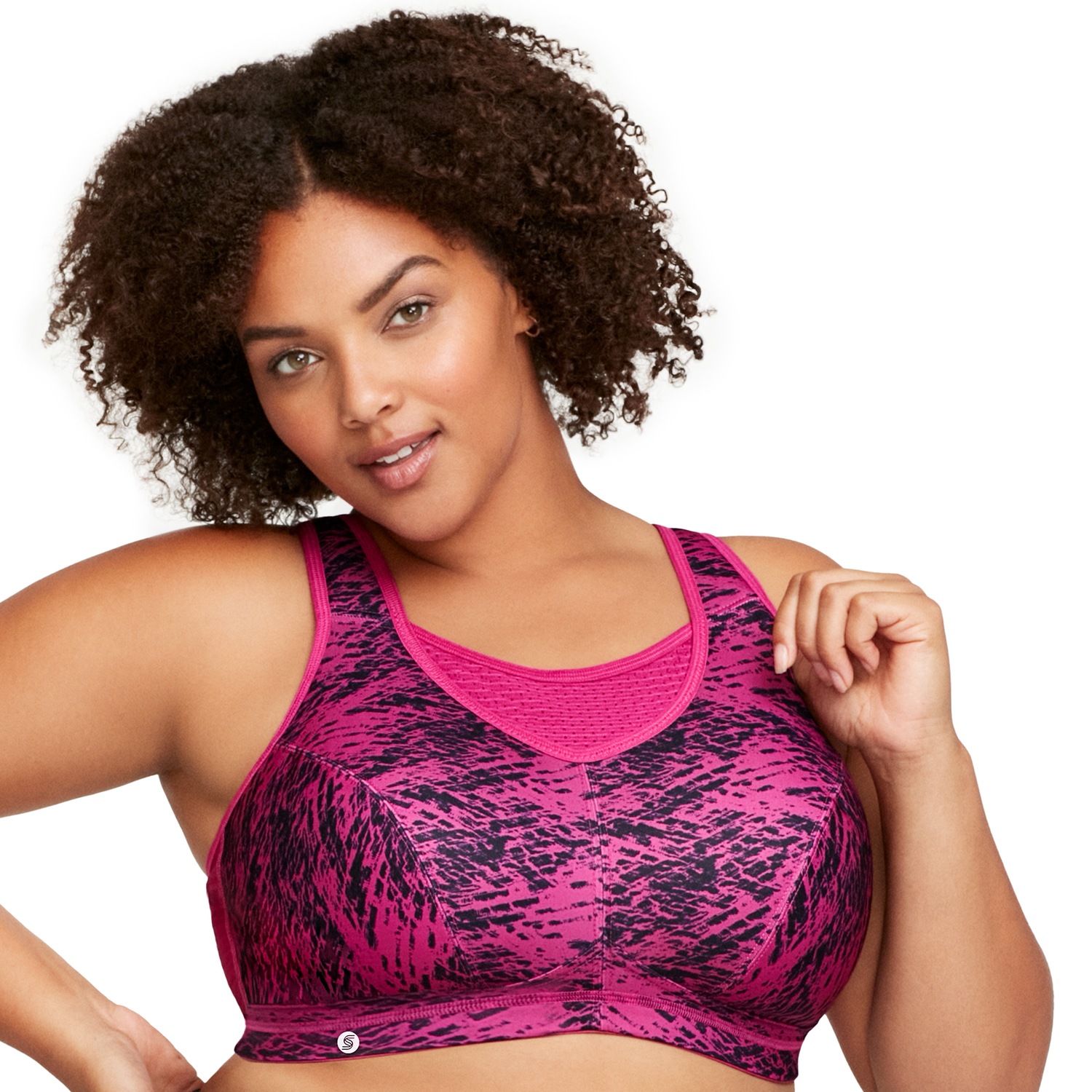 Elite Sport-Bustier mit bestem Halt - Fuchsia Print