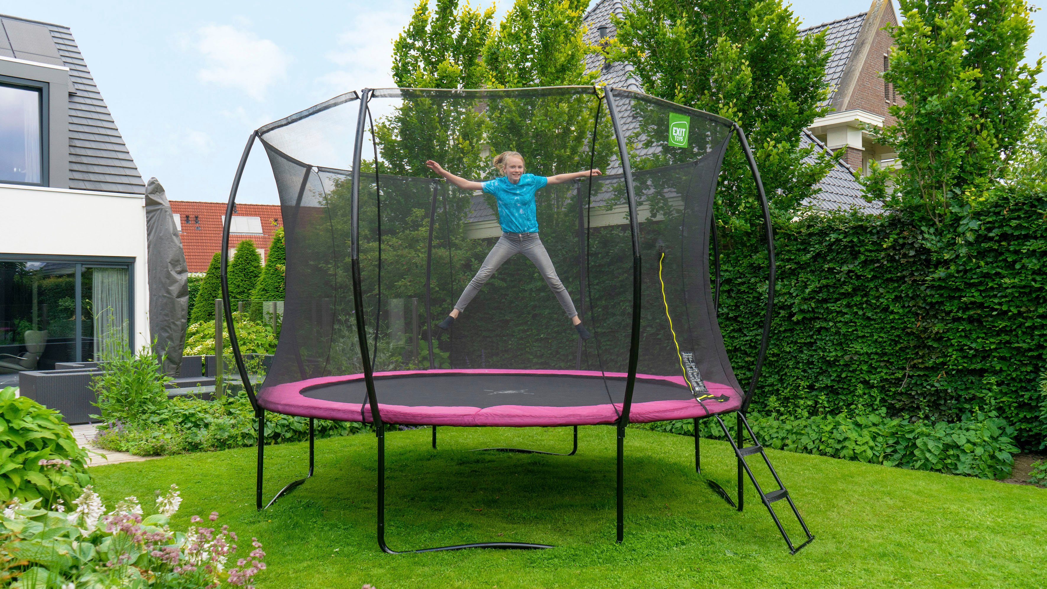 EXIT Gartentrampolin Silhouette, Ø 366 cm, mit Sicherheitsnetz