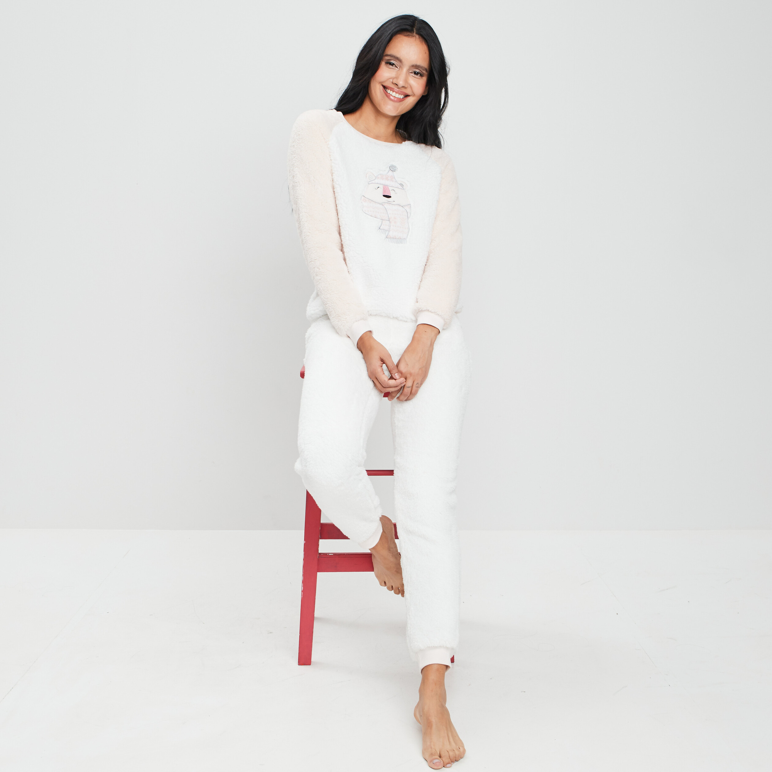 Ensemble pyjama 2 pièces rose clair femme | La Halle