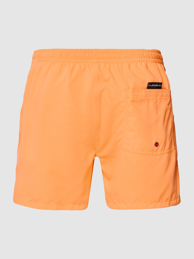 Badehose mit Label-Detail in neon orange