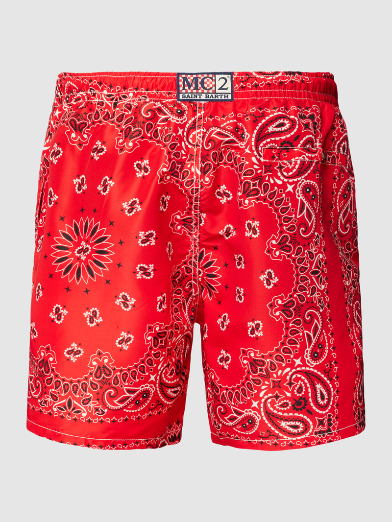 Badehose mit Allover-Print Modell 'CAPRESE' in rot